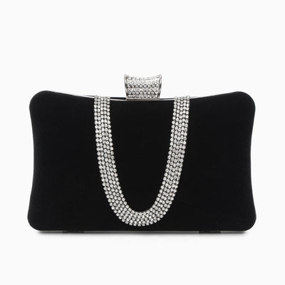 Flat Hip Flask Rhinestone Purse Evening Bag for Brides and Bridesmaids